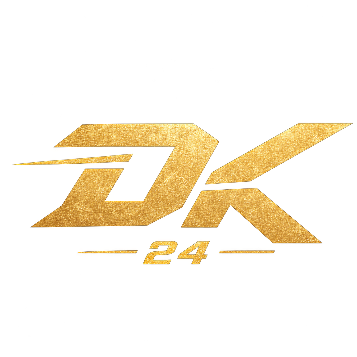Deven Krause gold DK speed mark logo, number 24 — design 2